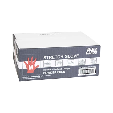 Valugards Valugards Stretch, Disposable Gloves, Stretch Poly, M, 1000 PK, Clear 303363292